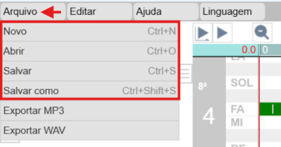 Salvar e abrir projetos